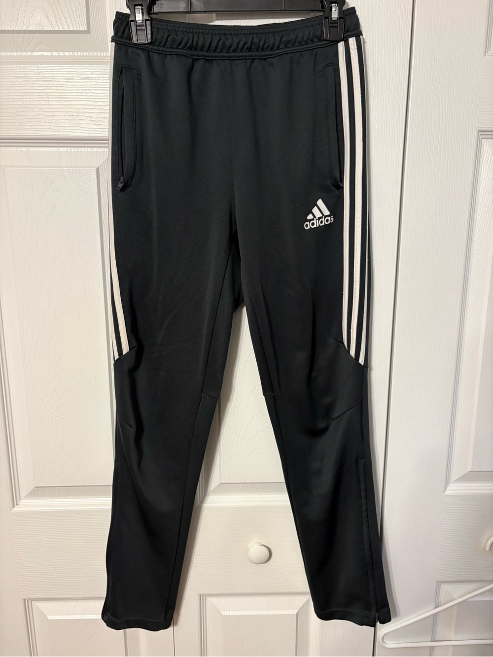adidas Grey Jogger Sweatpants with White Three-Stripe Accent